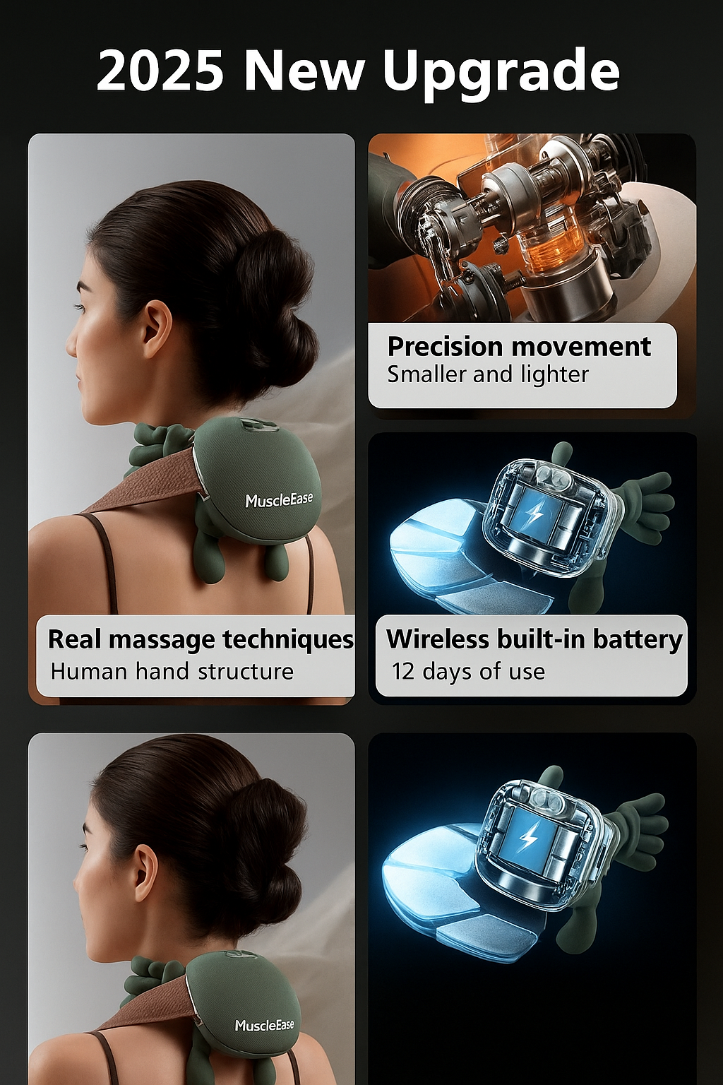 MuscleEase™ Advanced Heated Bionic Massager for Neck & Shoulders