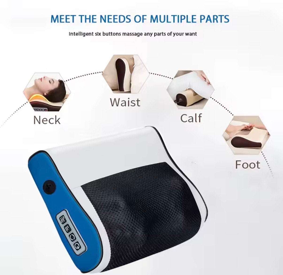 MuscleEase™ Flexi-Heat 6-Mode Neck & Shoulder Massager — Portable Deep-Kneading Hot Compress Device