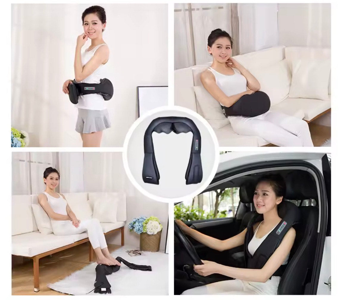MuscleEase™ U-Relief Heated Massager — Deep Tissue Neck, Shoulder & Back Therapy Device