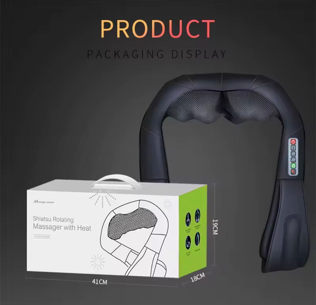 MuscleEase™ U-Relief Heated Massager — Deep Tissue Neck, Shoulder & Back Therapy Device